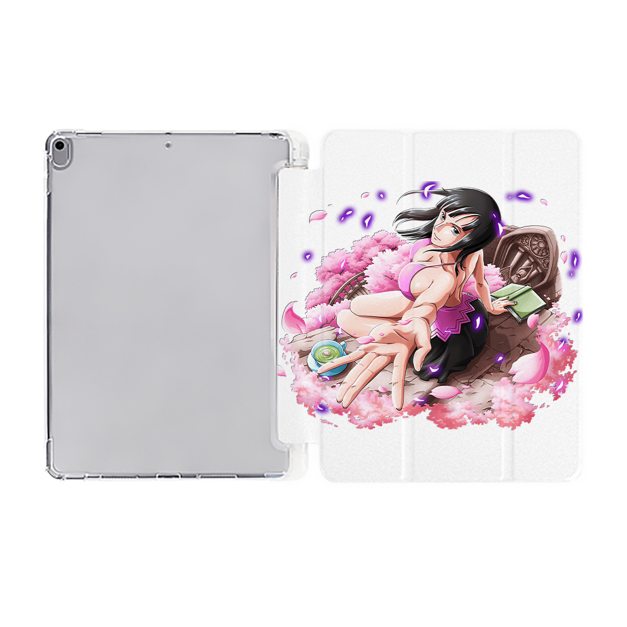 （画像用） ワンピース ニコ・ロビン ONE PIECE Nico Robin IPad ケース ペン収納付き 三つ折りスタンド PUレザー×シリコン 対応機種9.5/10.5/10.9インチ